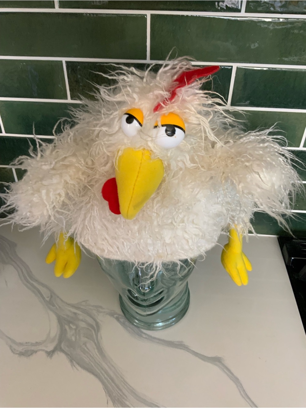 elope Clucker Chicken Hat NWT Plush Adjustable Adult Costume Cap Halloween Farm